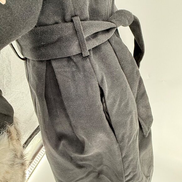 Flora Bea NYC Womens Black Coat With Faux Fur Collar & Cuffs Size S - Picture 6 of 10